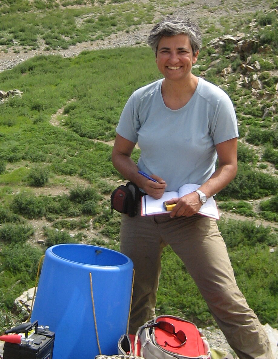 Christine Heimlich during a gravity survey in Mongolia